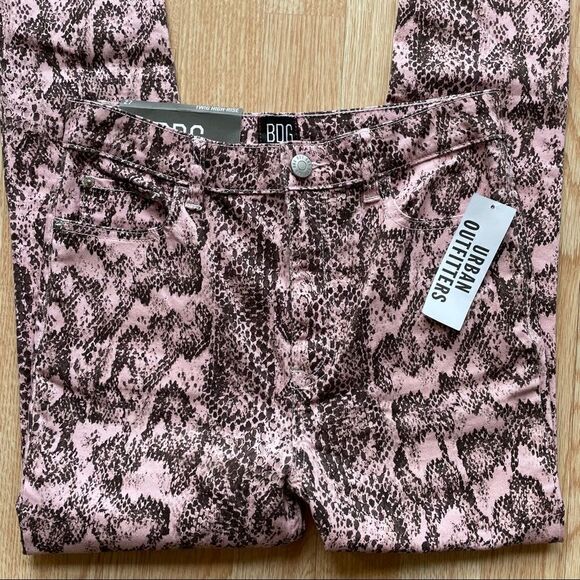 NWT BDG Urban Outfitters Pink Snakeskin Print High-Rise Skinny Jeans - Picture 10 of 10